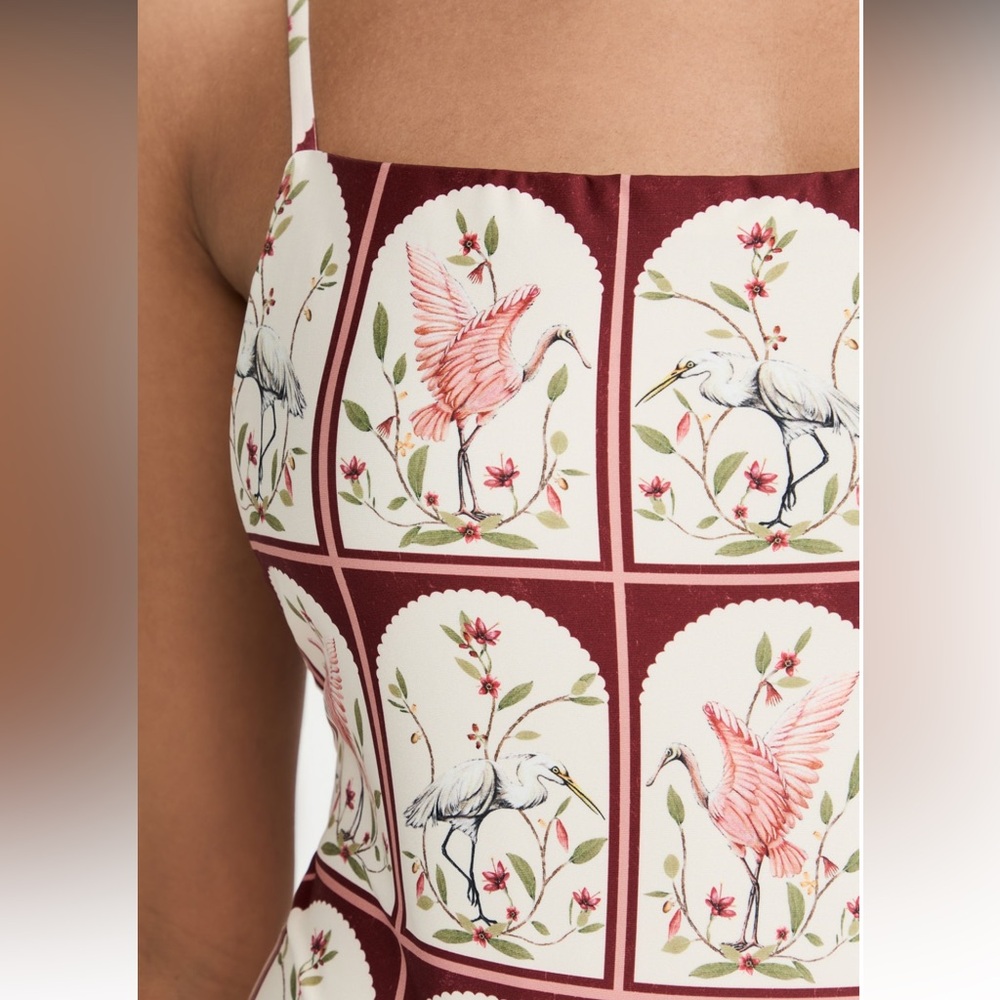 Agua by Agua Bendita Burgundy and Cream One Piece Swimsuit - Picture 4 of 9